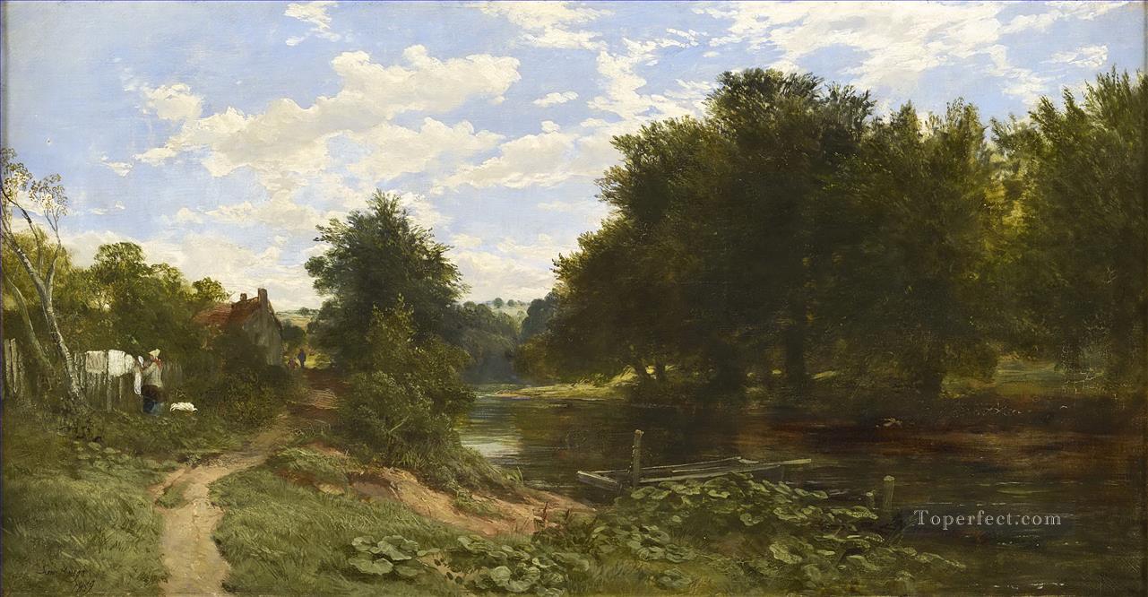 リースの水 サミュエル・ボー川の風景油絵